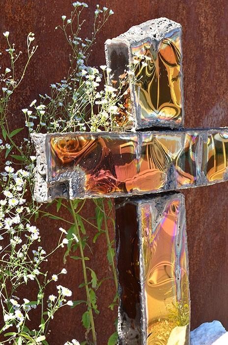 Cross Grave Marker of Mirror Polished Stainless Steel