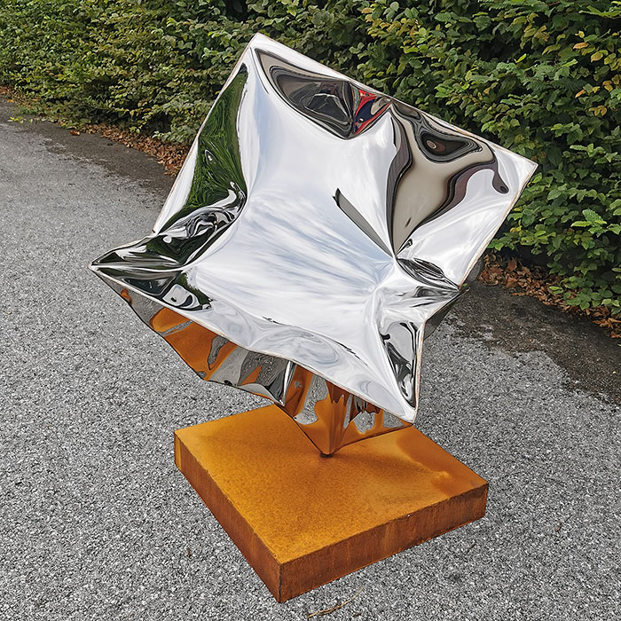 Garden Object of Polished Stainless Steel